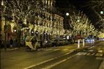 Montaigne avenue new year decorations at night