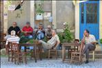 men at a traditional coffee shop,alacati,turkey