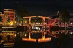 illuminated bridge on gerengracht canal